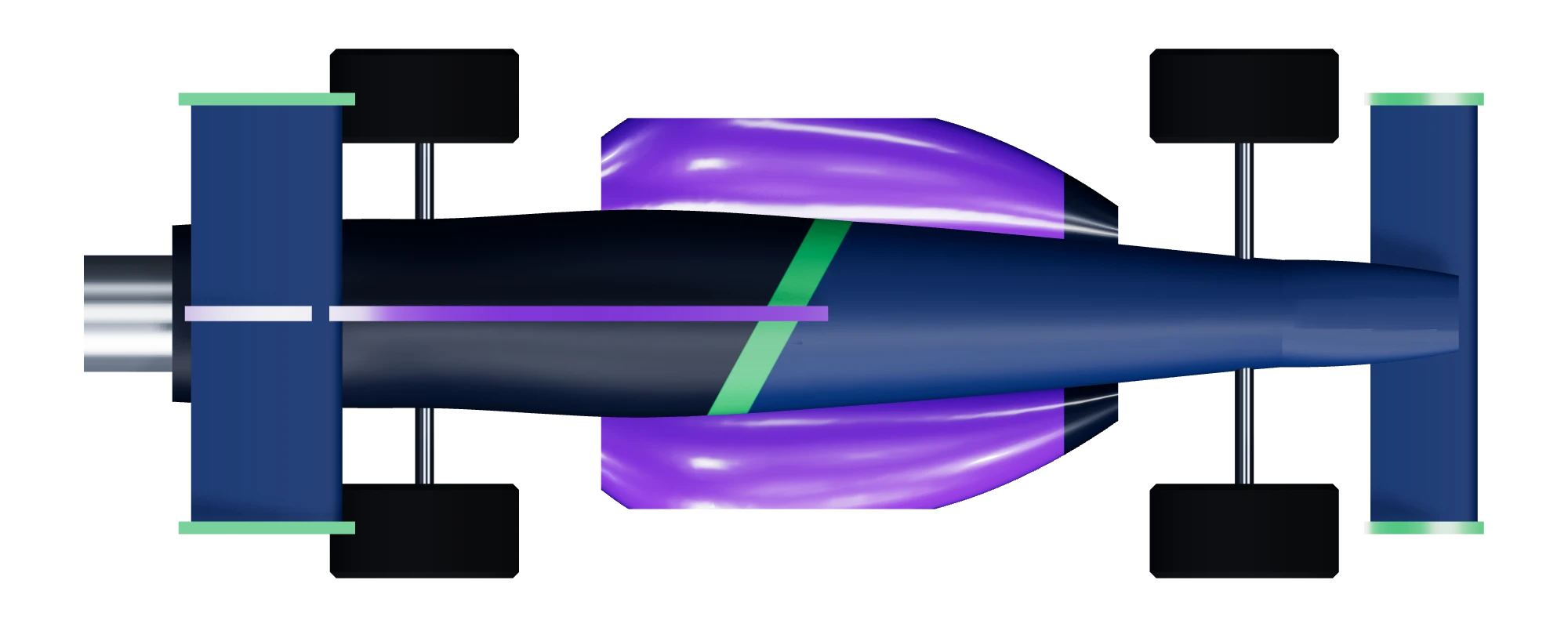 Top view of the SR-26 with the sponsorship spaces marked